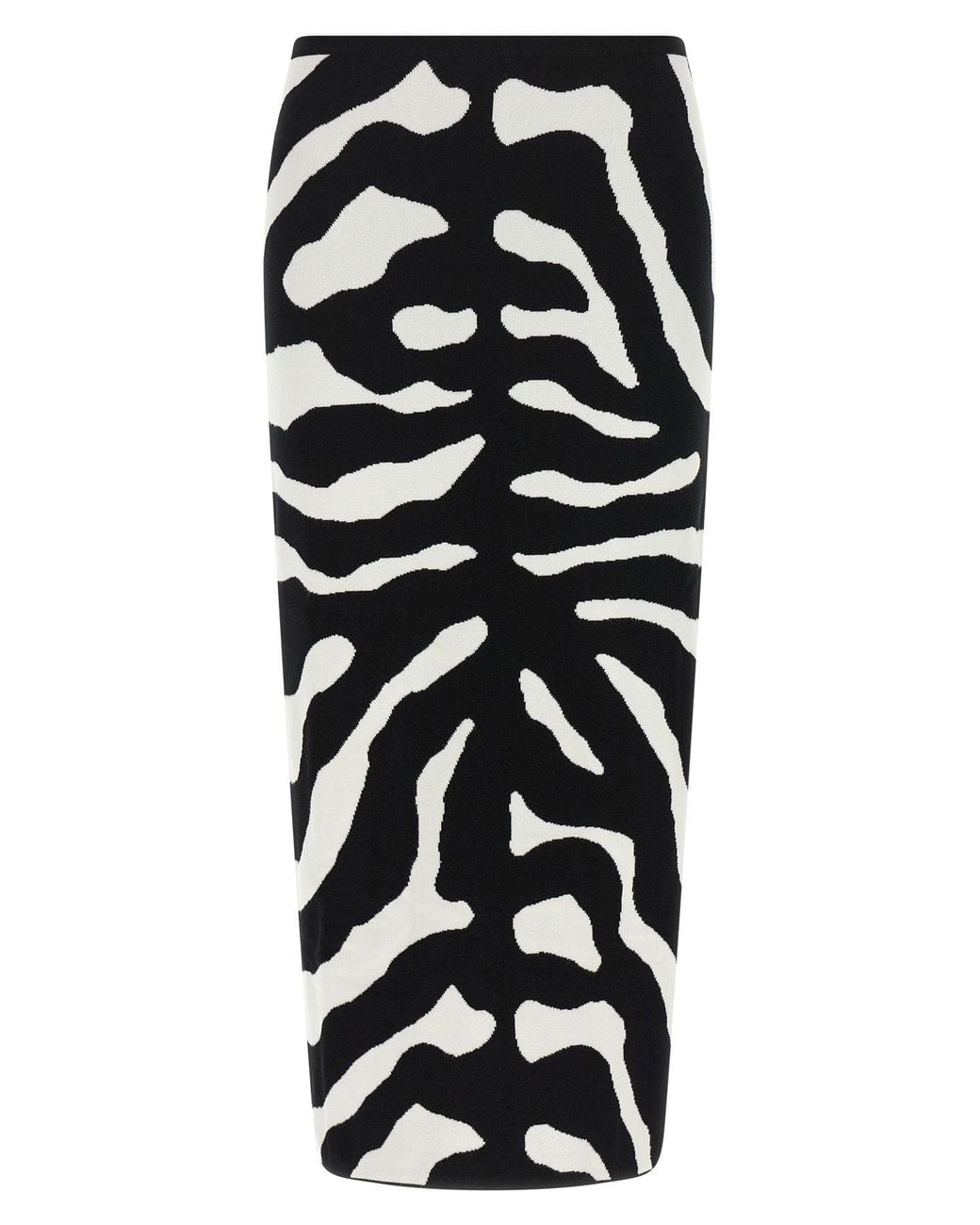 Moschino Black Zebra Intarsia Skirt