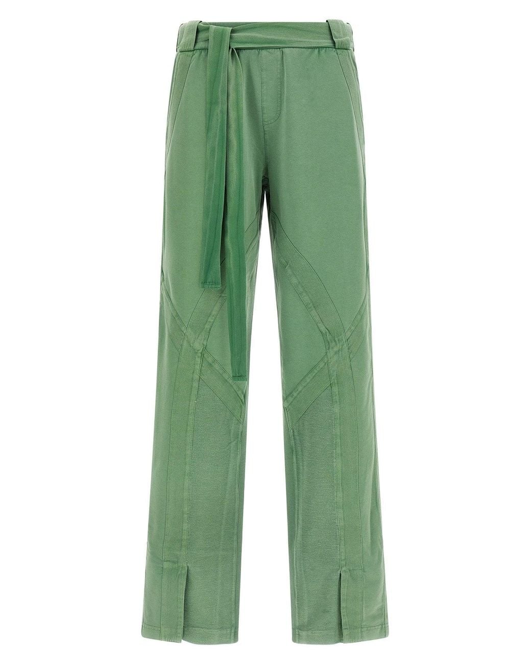 The Attico Green Trousers With Front Slits
