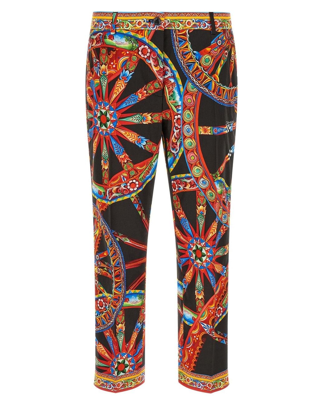 Dolce & Gabbana Red Carretto Print Trousers