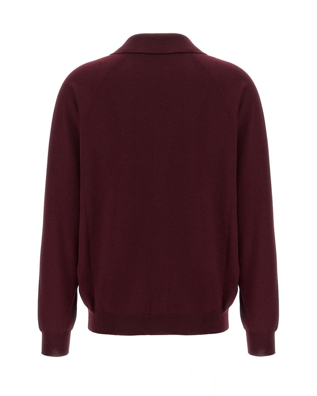 Miu Miu Red Virgin Wool Cardigan With Collar