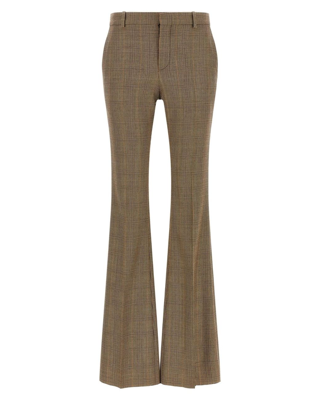Saint Laurent Gray Prince Of Wales Houndstooth Trousers