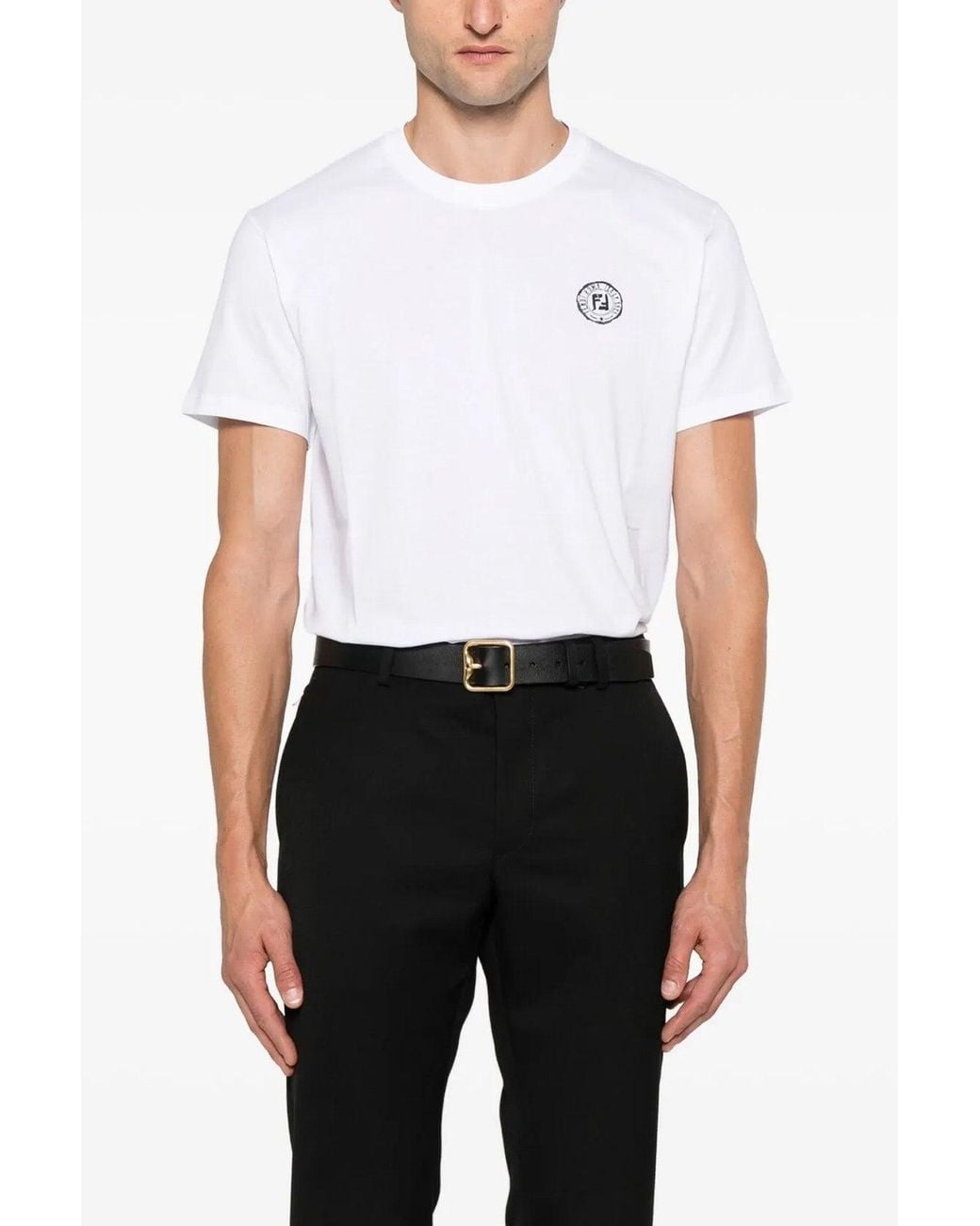 Fendi White Stamp' T-Shirt for men