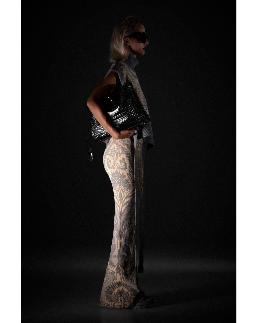 Etro Natural Jacquard Flared Trousers