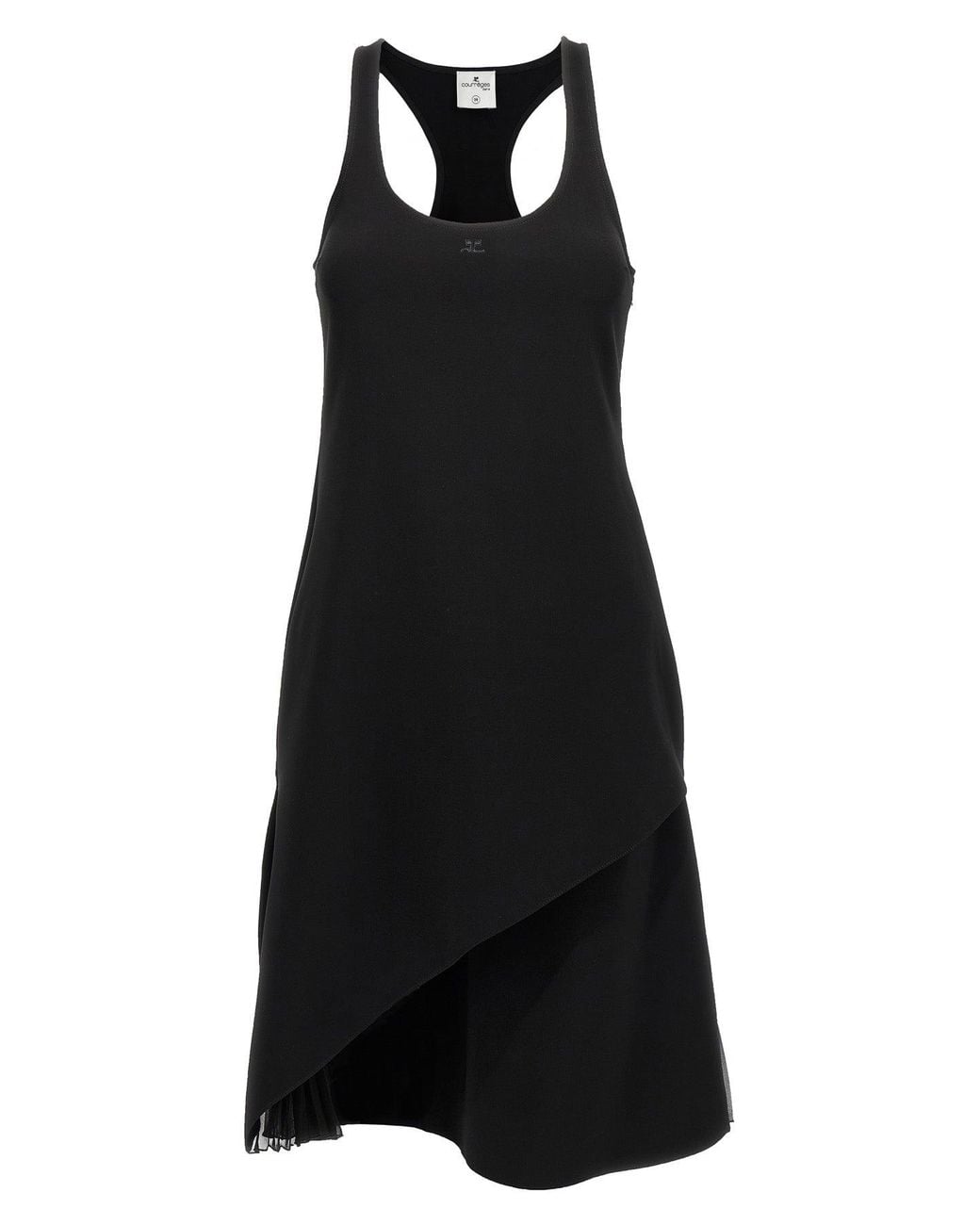 Courreges Black Dress 'Infinity Pleats Crepe A-Line Dress'