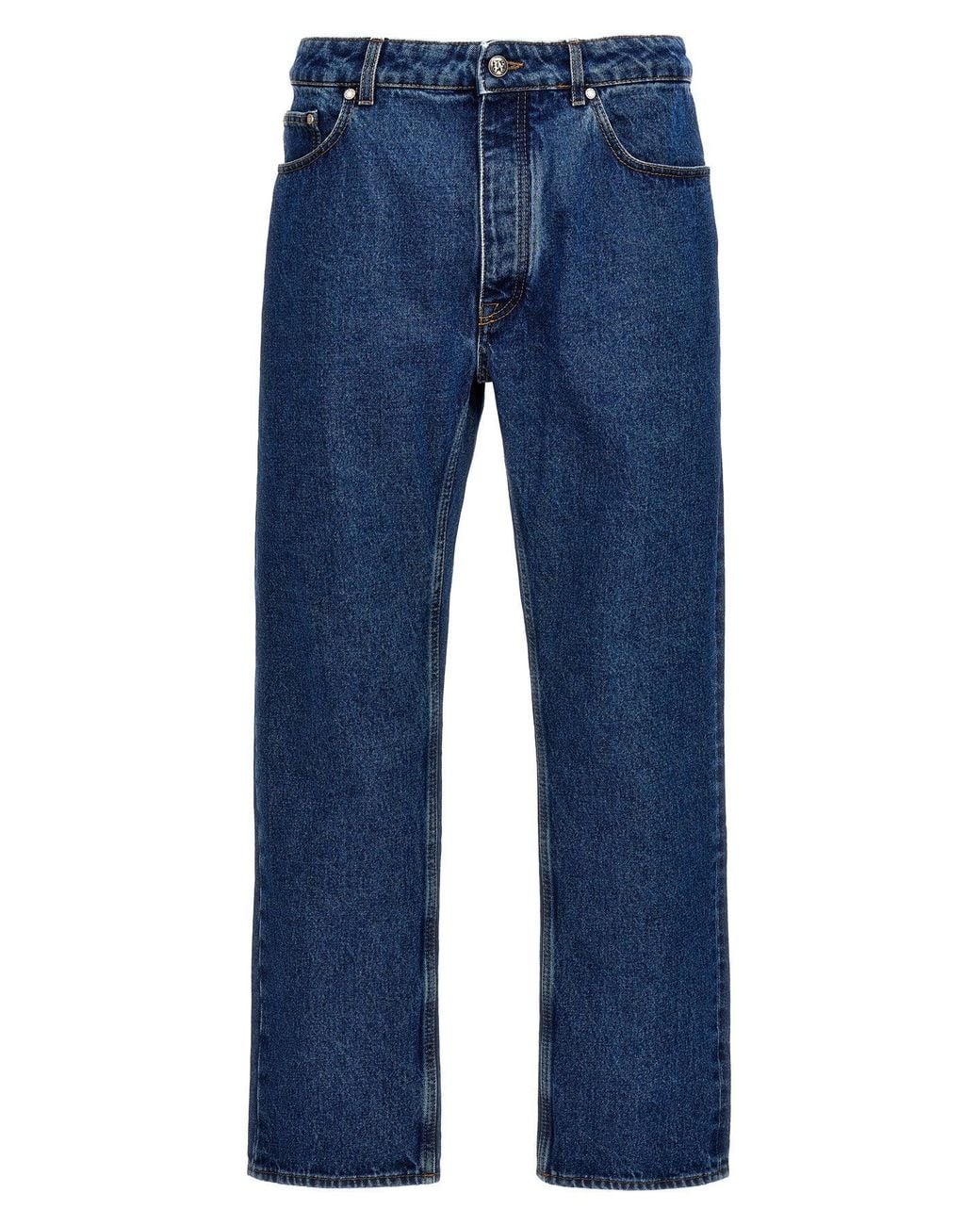 Palm Angels Blue Jeans 'Lw Monogram Straight' for men