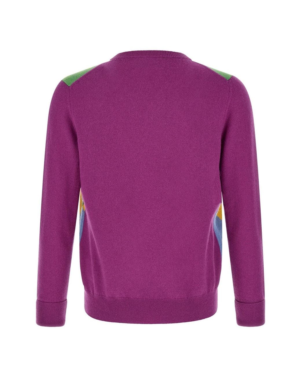 Ballantyne Pink 'Classic Diamond' Intarsia Knit Pullover for men
