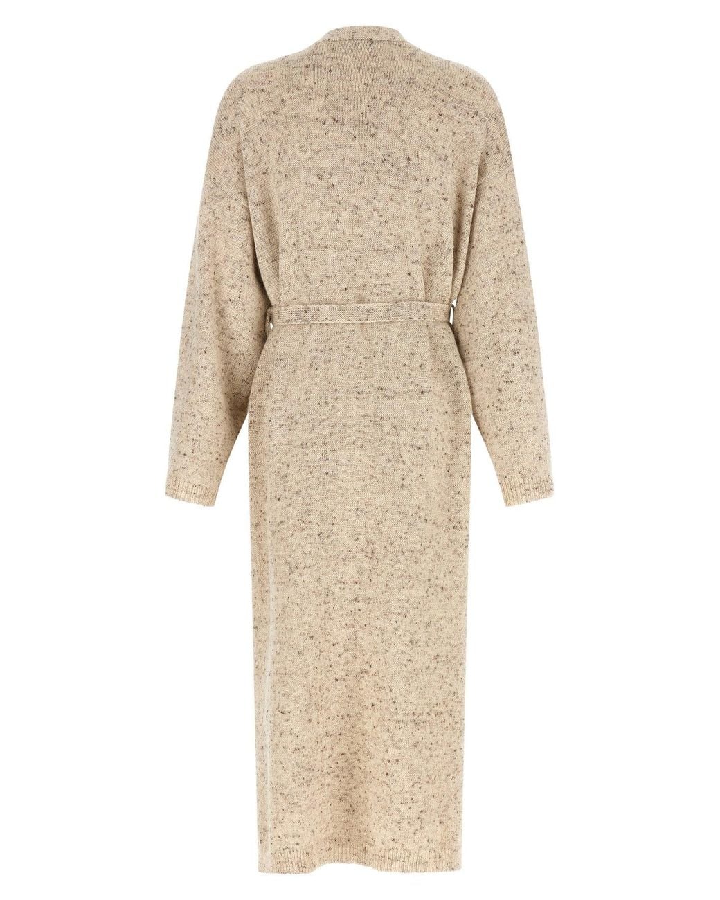 Fabiana Filippi Natural Knit Wrap Dress With Tie Belt
