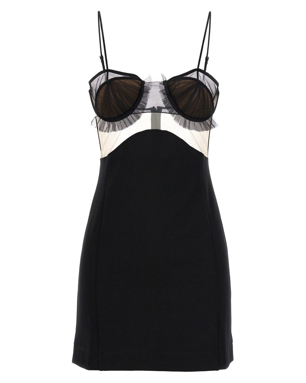 Nensi Dojaka Black Explosive Flower Bra Dresses