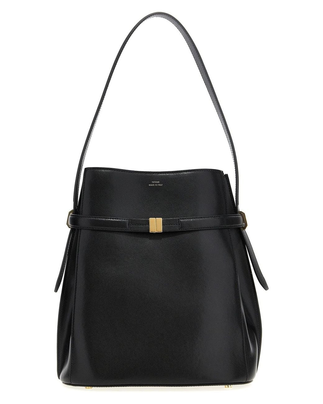 Totême Black Belted Bucket Shoulder Bag
