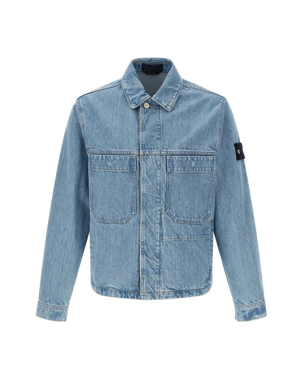 Stone Island Blue The '4100006' Denim Research Capsule Jacket for men