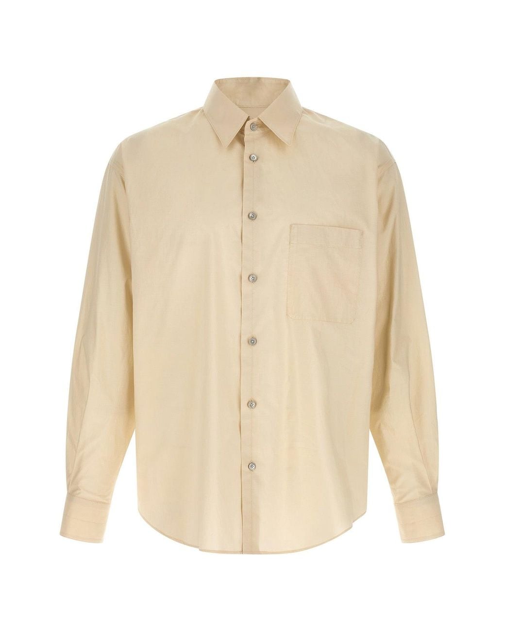 Lemaire Natural Cotton Silk Shirt With Chest Pocket for men