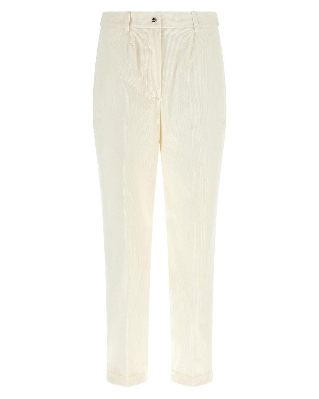 Kiton White Corduroy Trousers