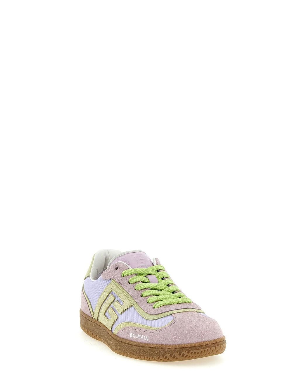 Balmain Multicolor Low-Top Sneakers With Suede Monogram