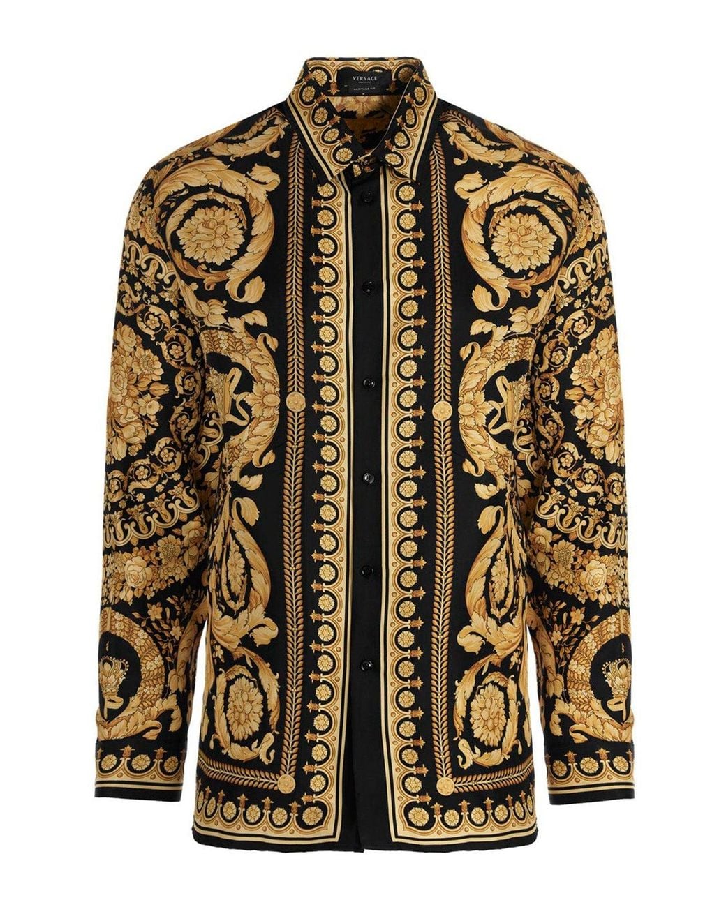 Versace Multicolor Barocco Silk Shirt for men