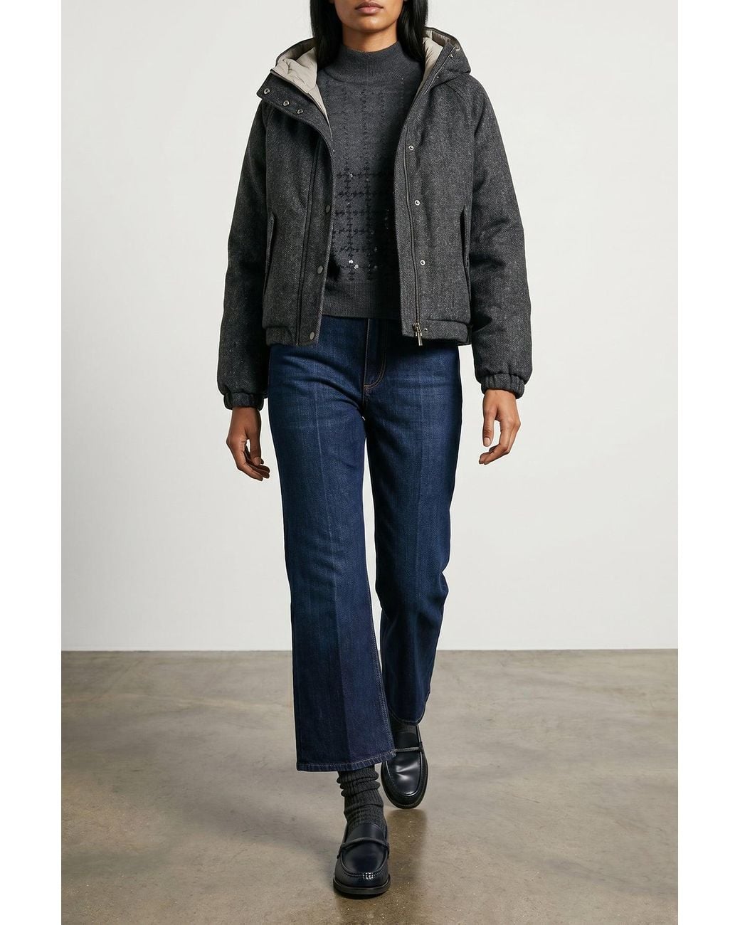 Brunello Cucinelli Gray Cashmere Knit Sweater