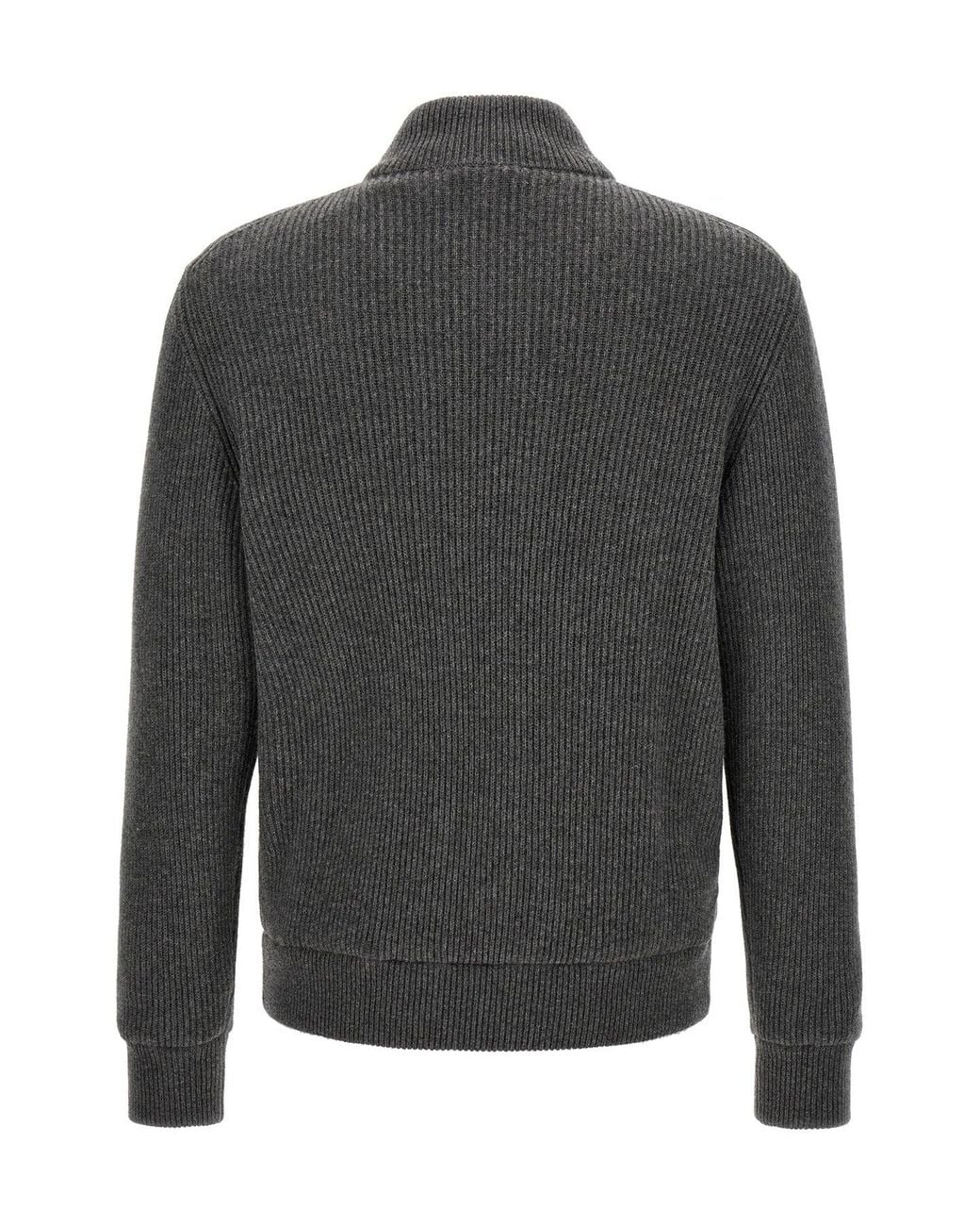 Brunello Cucinelli Gray Suede And Wool Jacket for men