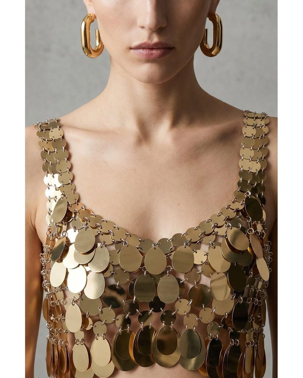 Rabanne Metallic Earrings-Tone Finish