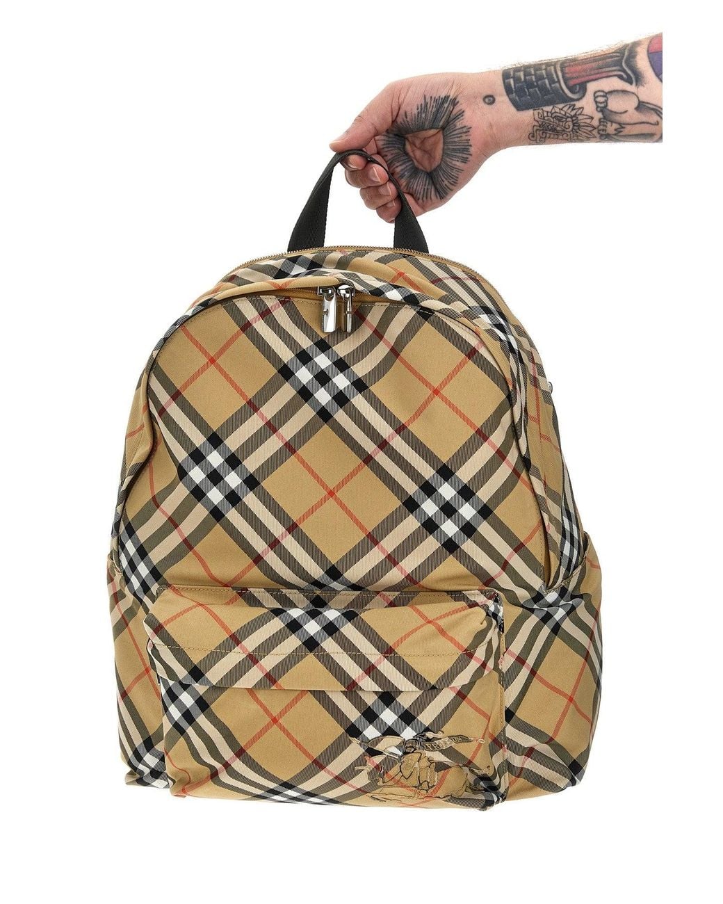 Burberry Metallic Backpack With 'Equestrian Knight' Embroidery for men