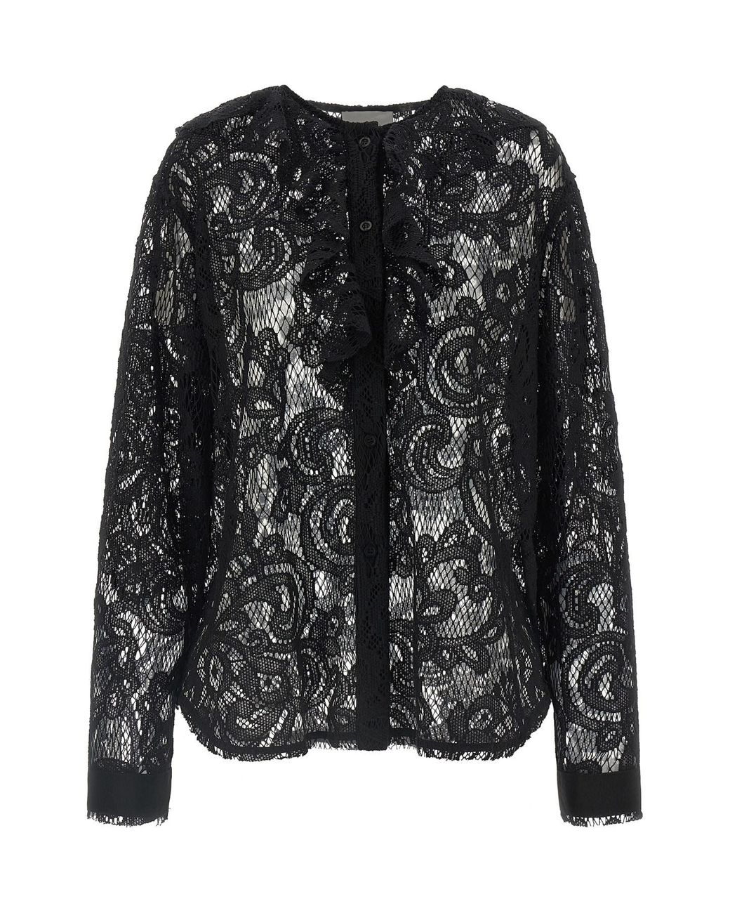 Nude Black Lace Shirt