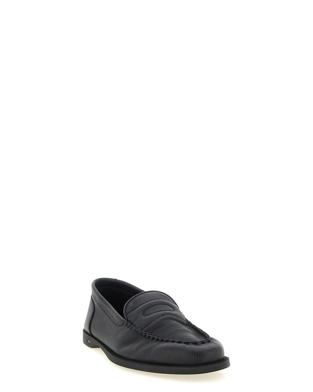John Lobb Black Pace Light Grain Loafer for men