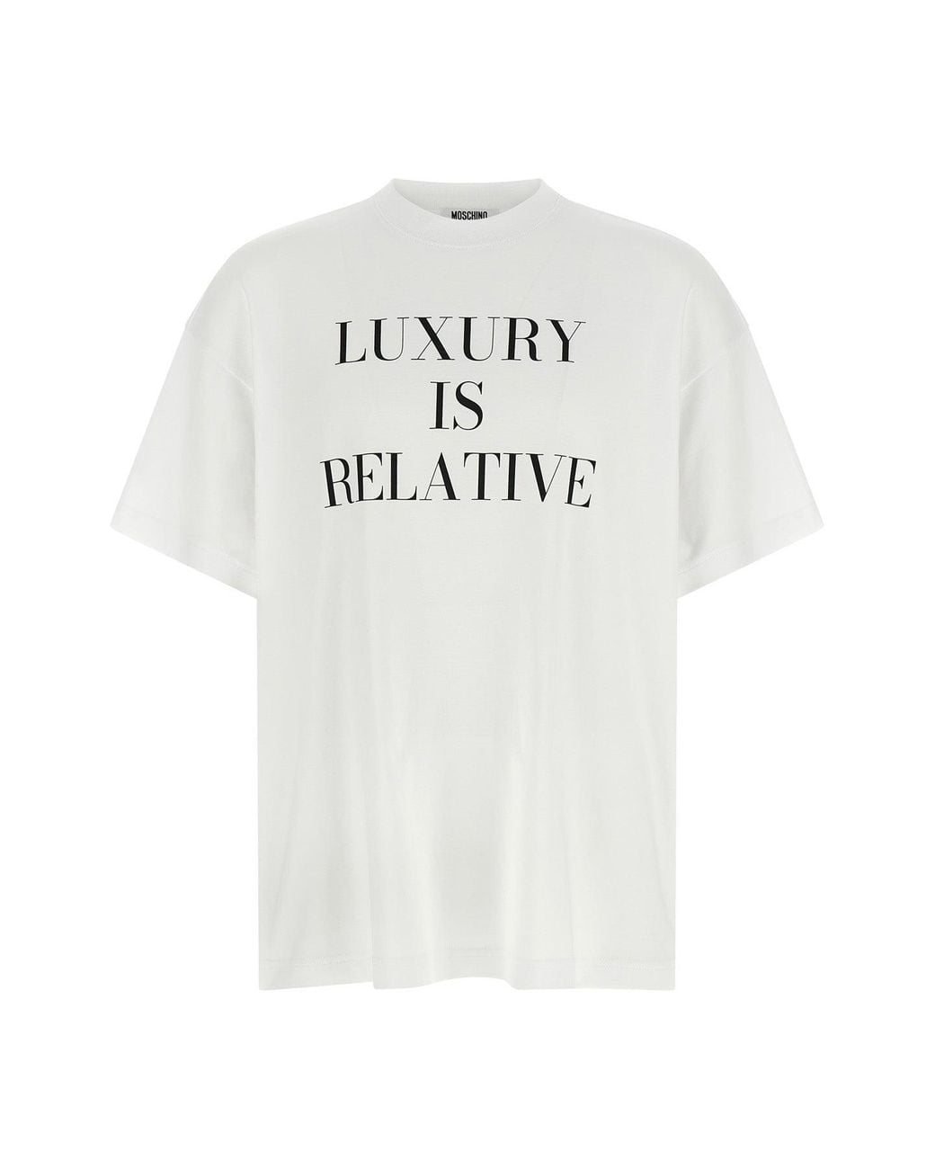Moschino White T-Shirt 'Luxury Is Relative'