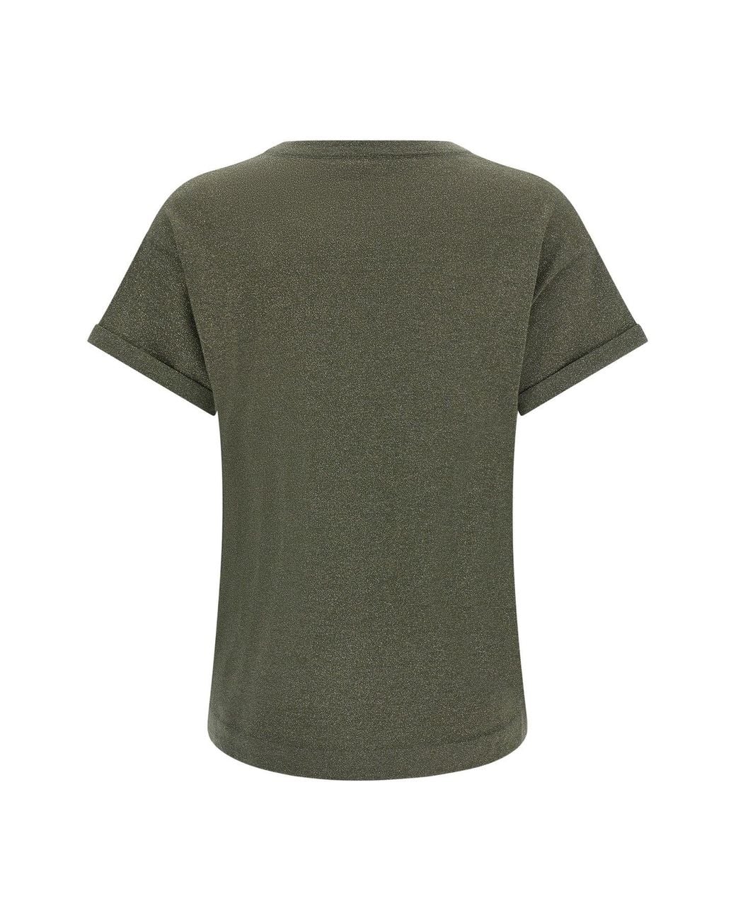 Brunello Cucinelli Green Sparkling Cashmere And Silk T-Shirt