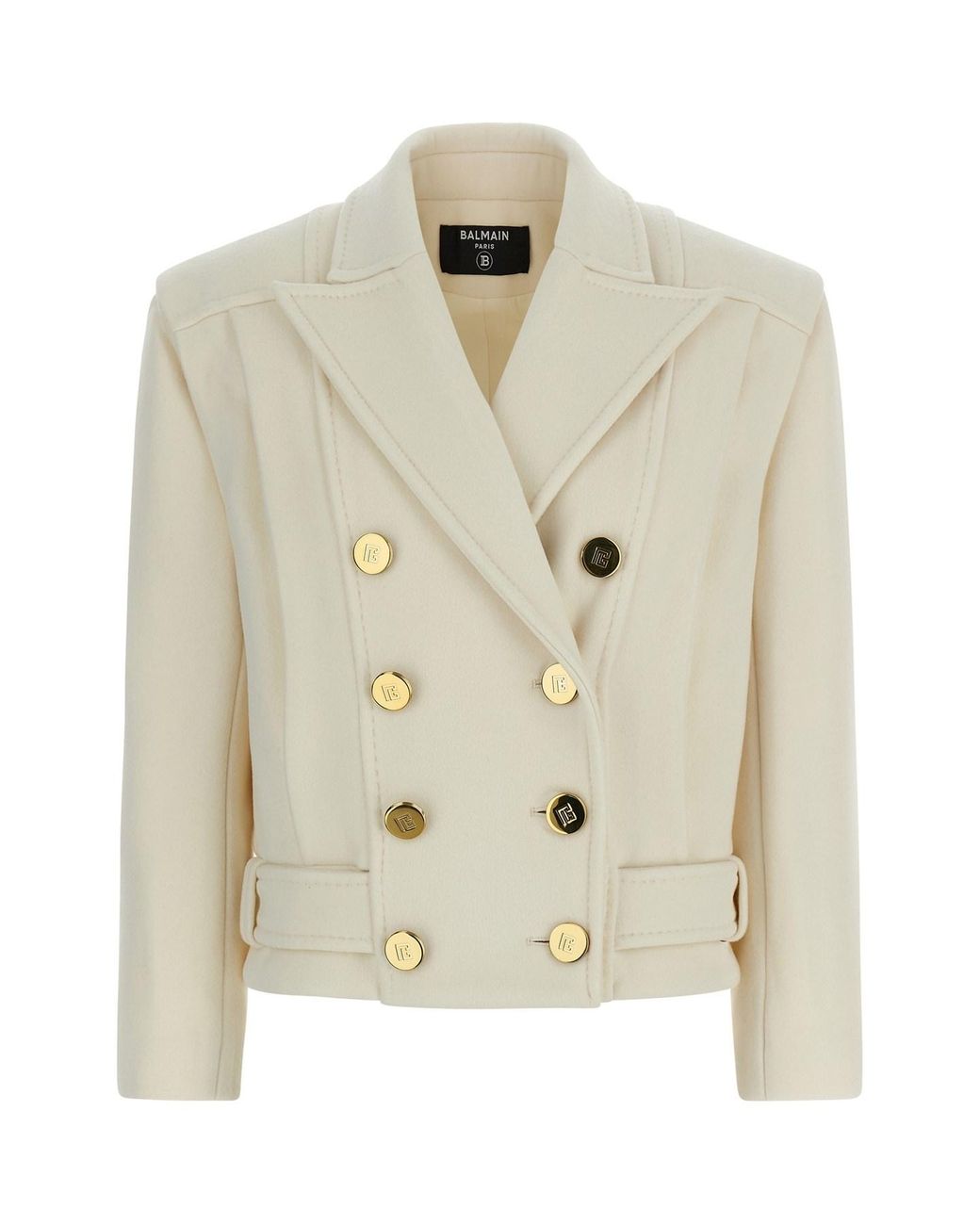 Balmain Natural Double-breasted Coat