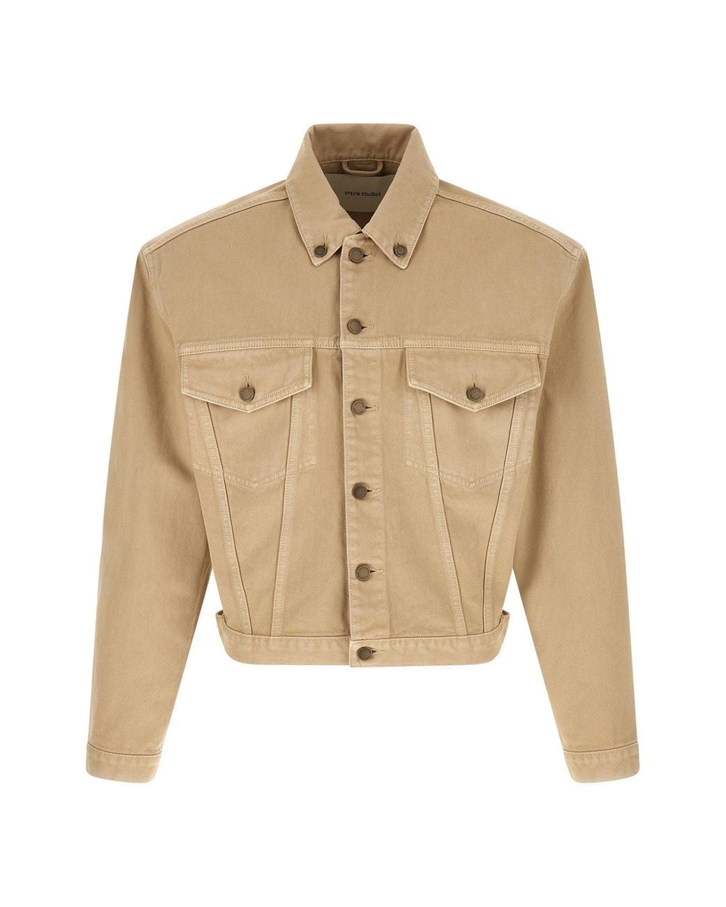 Entire studios Natural Denim Jacket With Engraved Buttons for men
