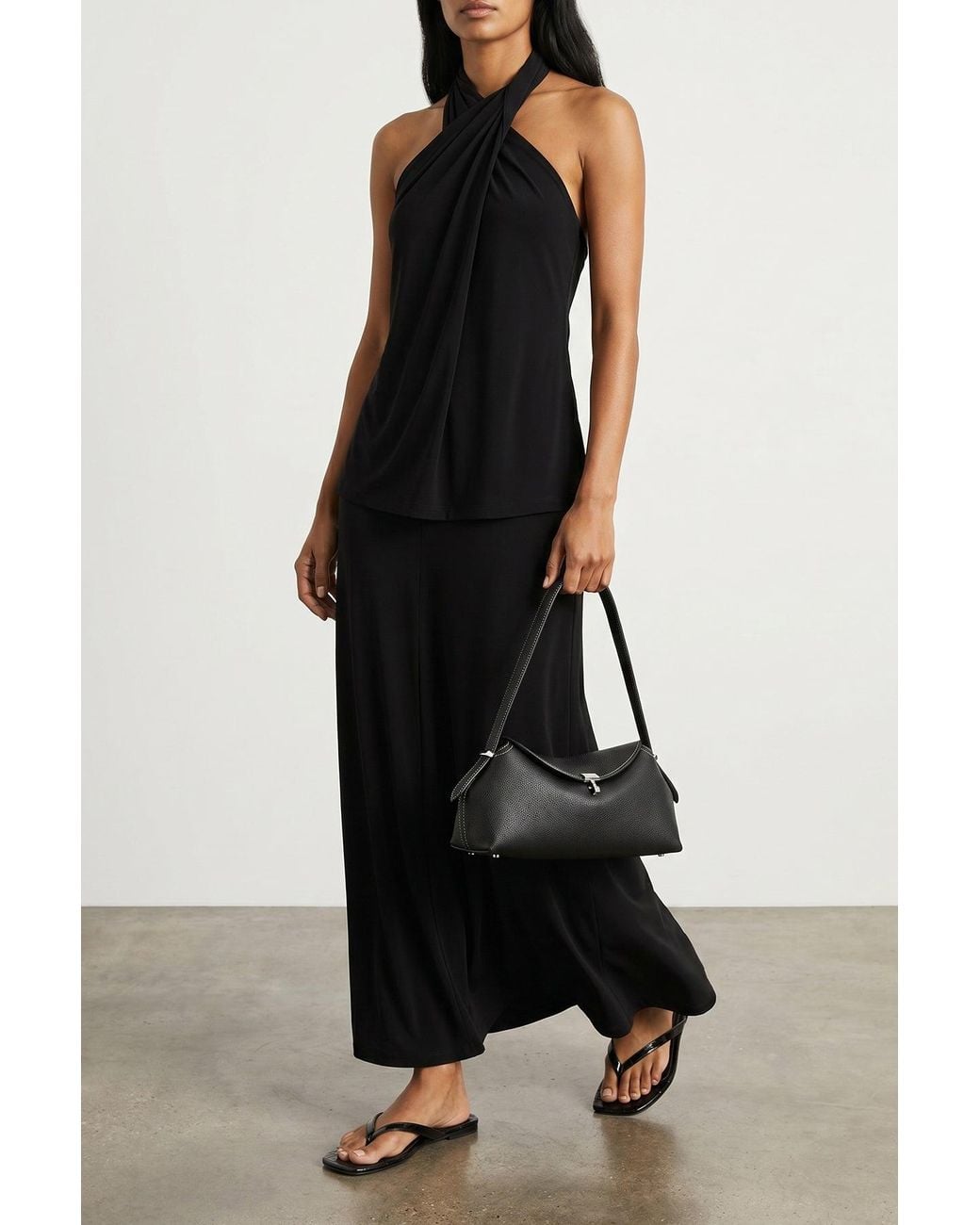 Totême Black Shoulder Bag With T-Lock Closure