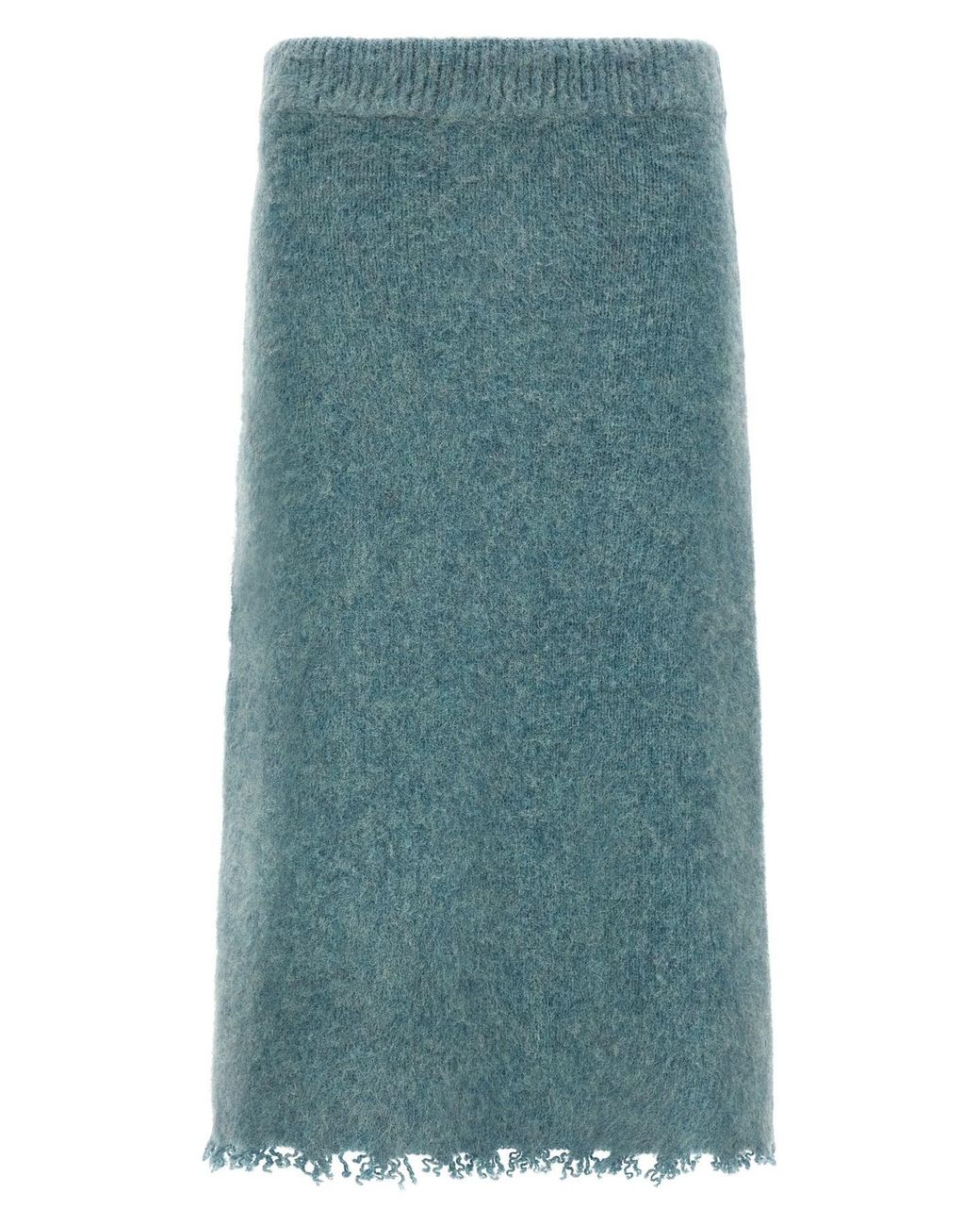 Jil Sander Green Wool Knit Skirt