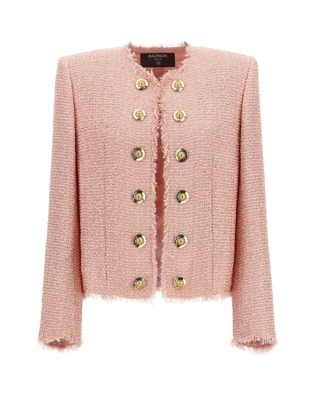 Balmain Pink Sequin Tweed Blazer