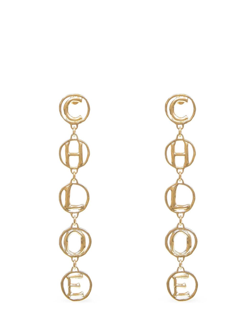 Chloé Metallic 'script' Earrings