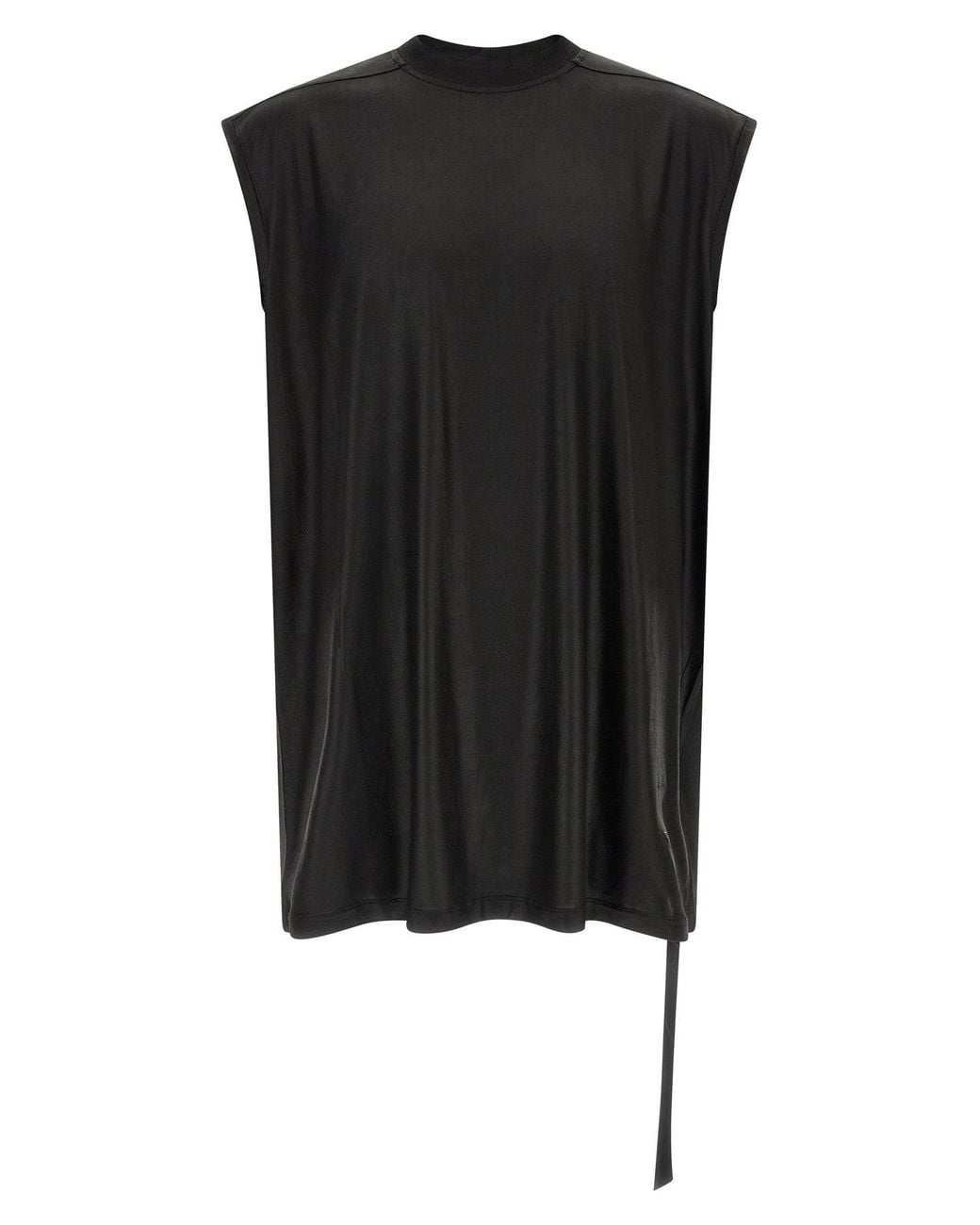 Rick Owens Black Sleeveless Top With Hanging Ribbon Detail for men