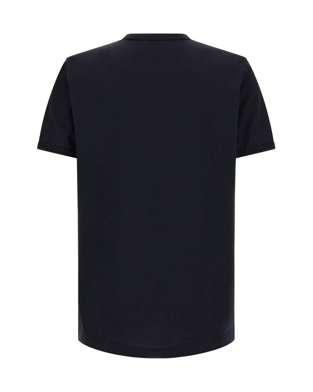 Dolce & Gabbana Black Cotton T-Shirt With Metal Plaque for men