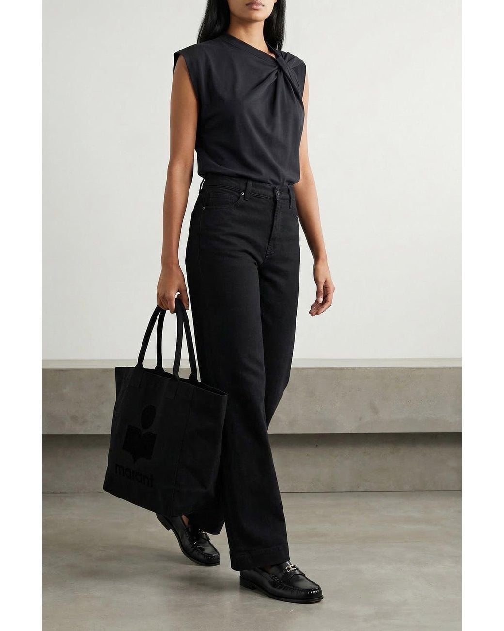 Isabel Marant Black Top With Asymmetrical Twist