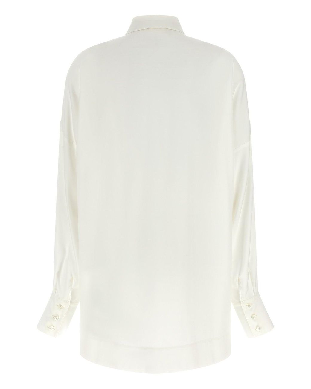 DI.LA3 PARI' White Di. La3 Pari' Ivory Silk Jabot Shirt