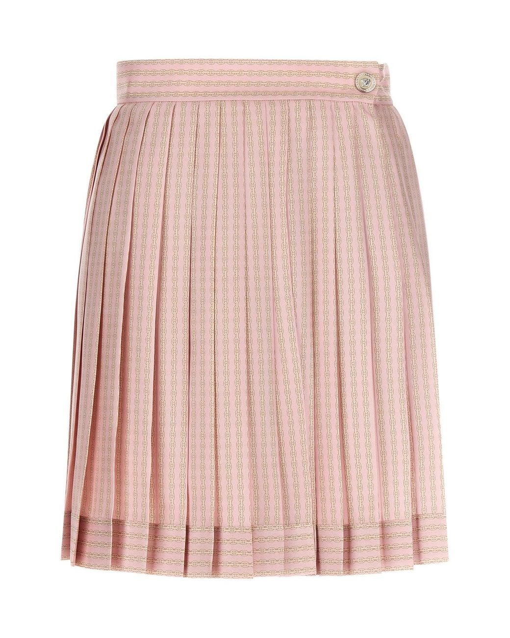 Versace Pink Skirt 'Chain Pinstripe'