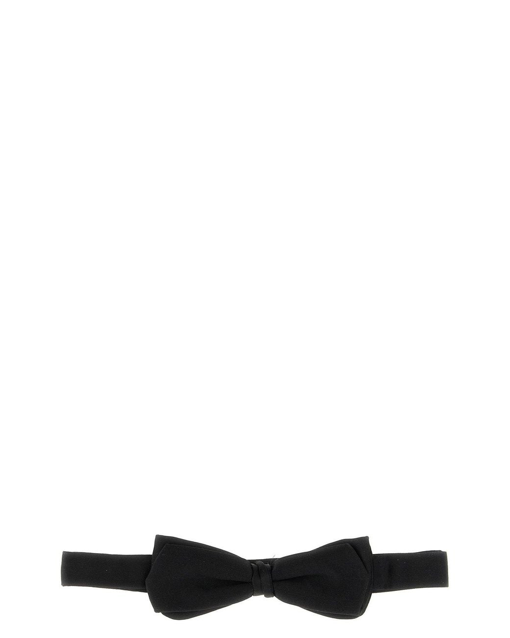 Pal Zileri Black Silk Bow Tie With Hook Closure for men