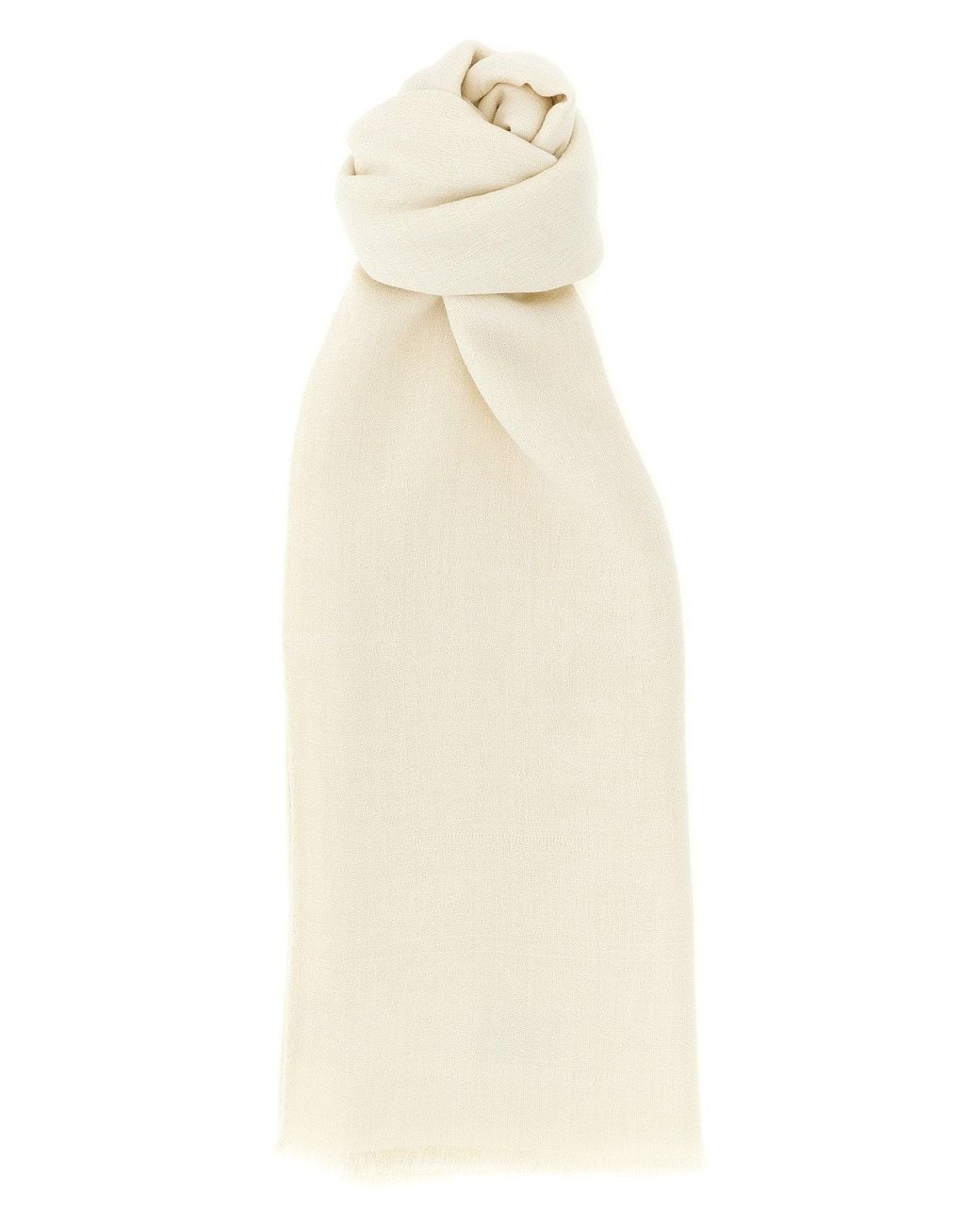 Max Mara White Jacquard Motif Stole