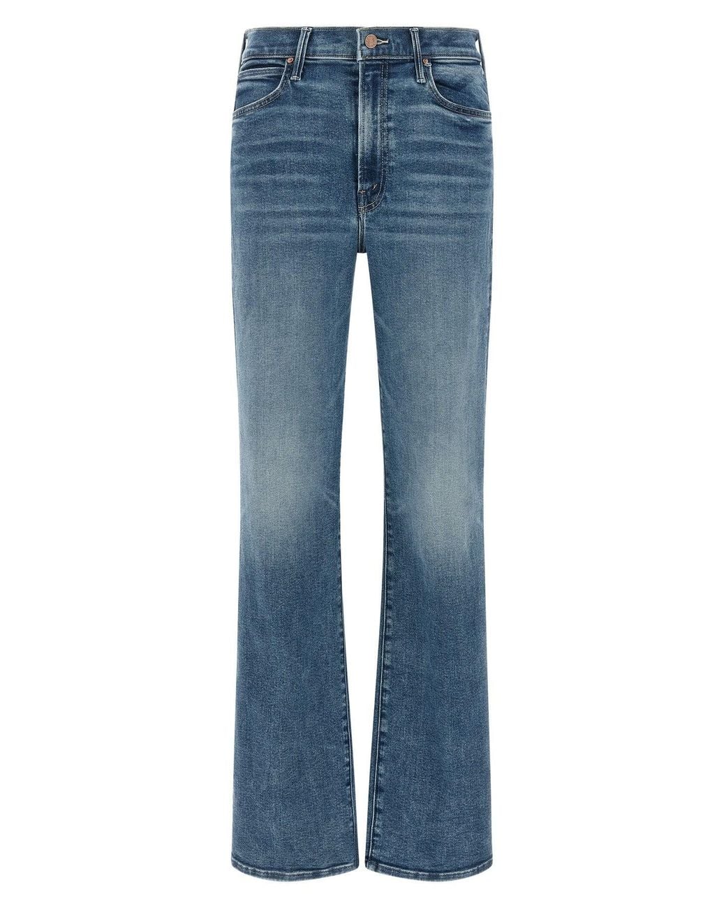 Mother Blue The Kick It Jeans With Signature Embroidery
