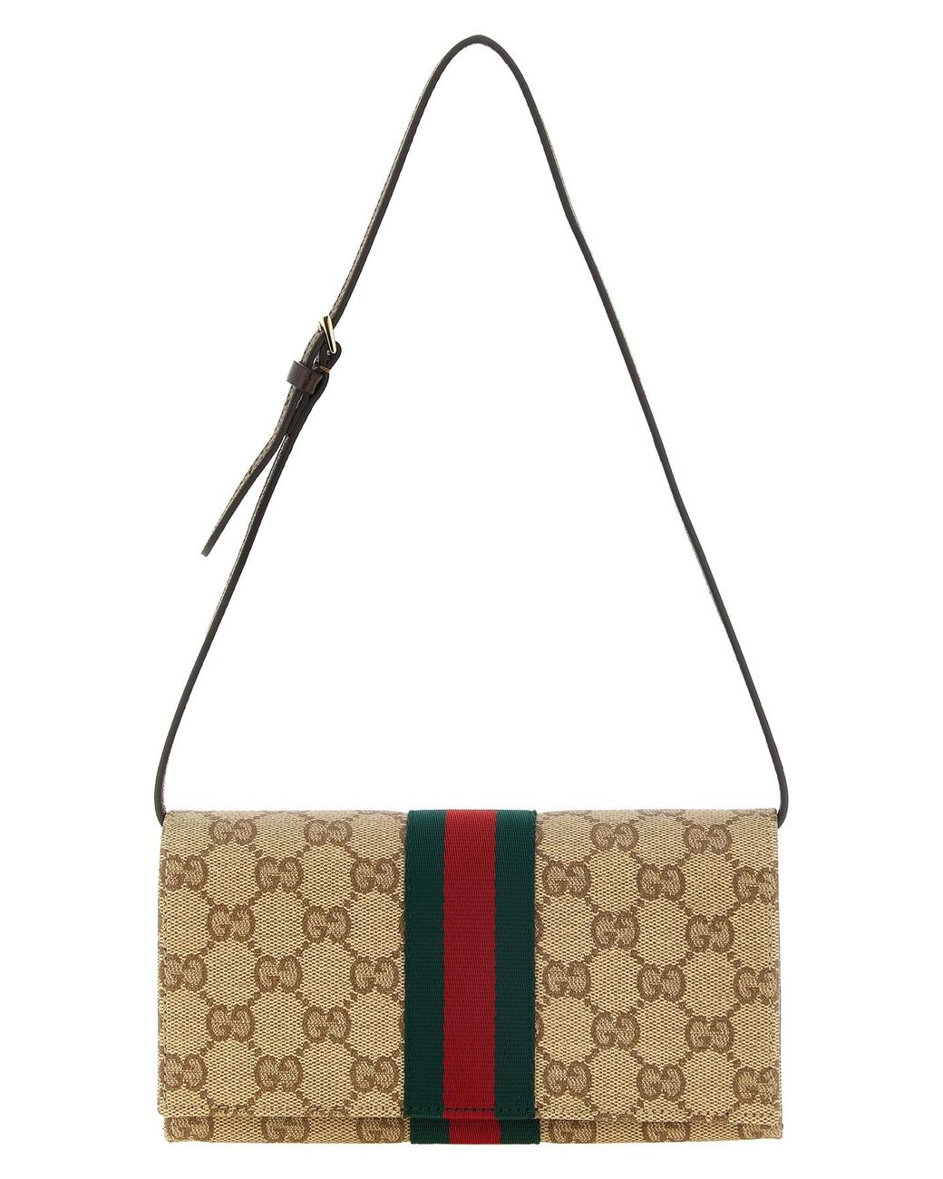 Gucci Metallic 'web' Small Pouch