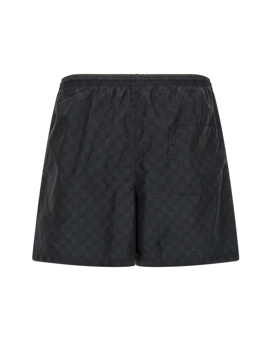 Gucci Black Gg Monogram Swim Shorts for men