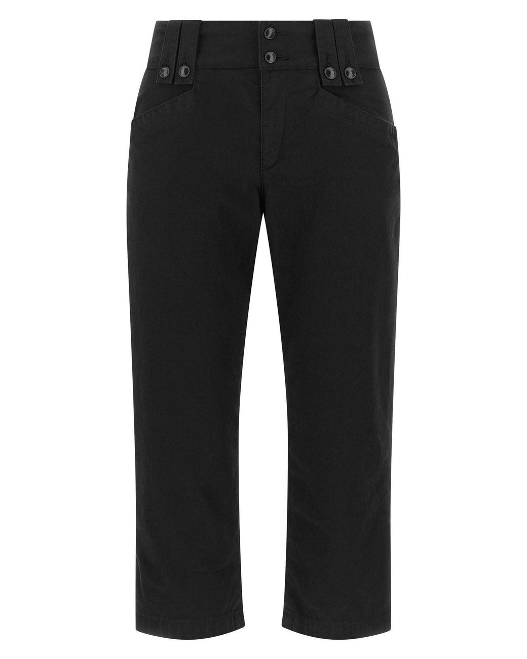Isabel Marant Black Capri 'berna' Pants With Buttons