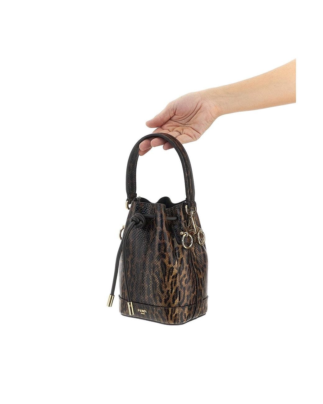 Fendi Black Bucket Bag 'Mini Mon Tresor Karung Jaguar'