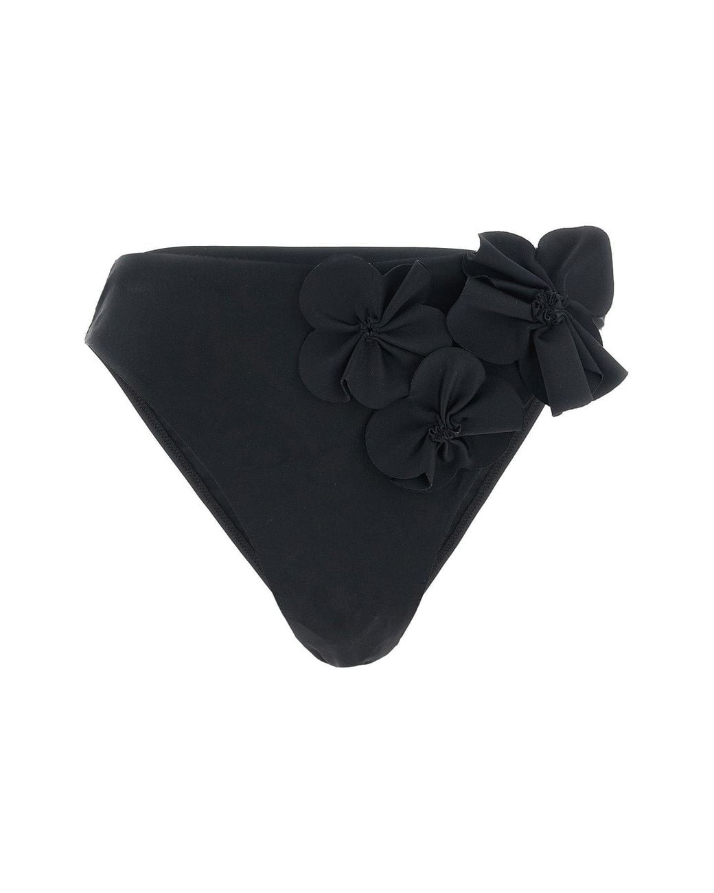 Goldbergh Black Bikini Bottoms With 3D Floral Appliqués