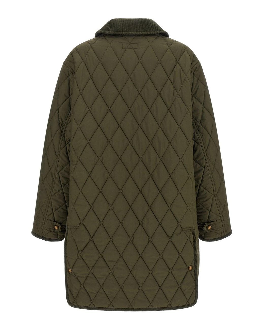 Polo Ralph Lauren Green Quilted Jacket With Corduroy Collar