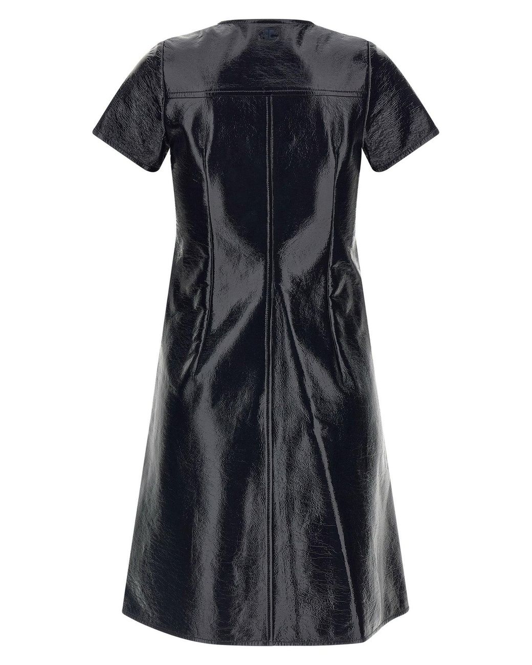 Courreges Black 2-Pocket Vinyl Dress