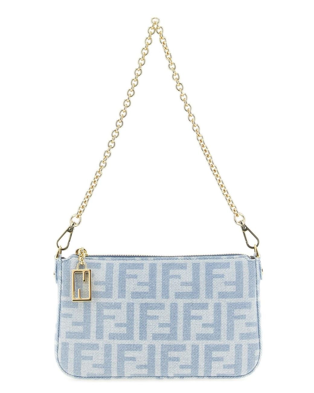 Fendi Blue 'Baguette' Pouch