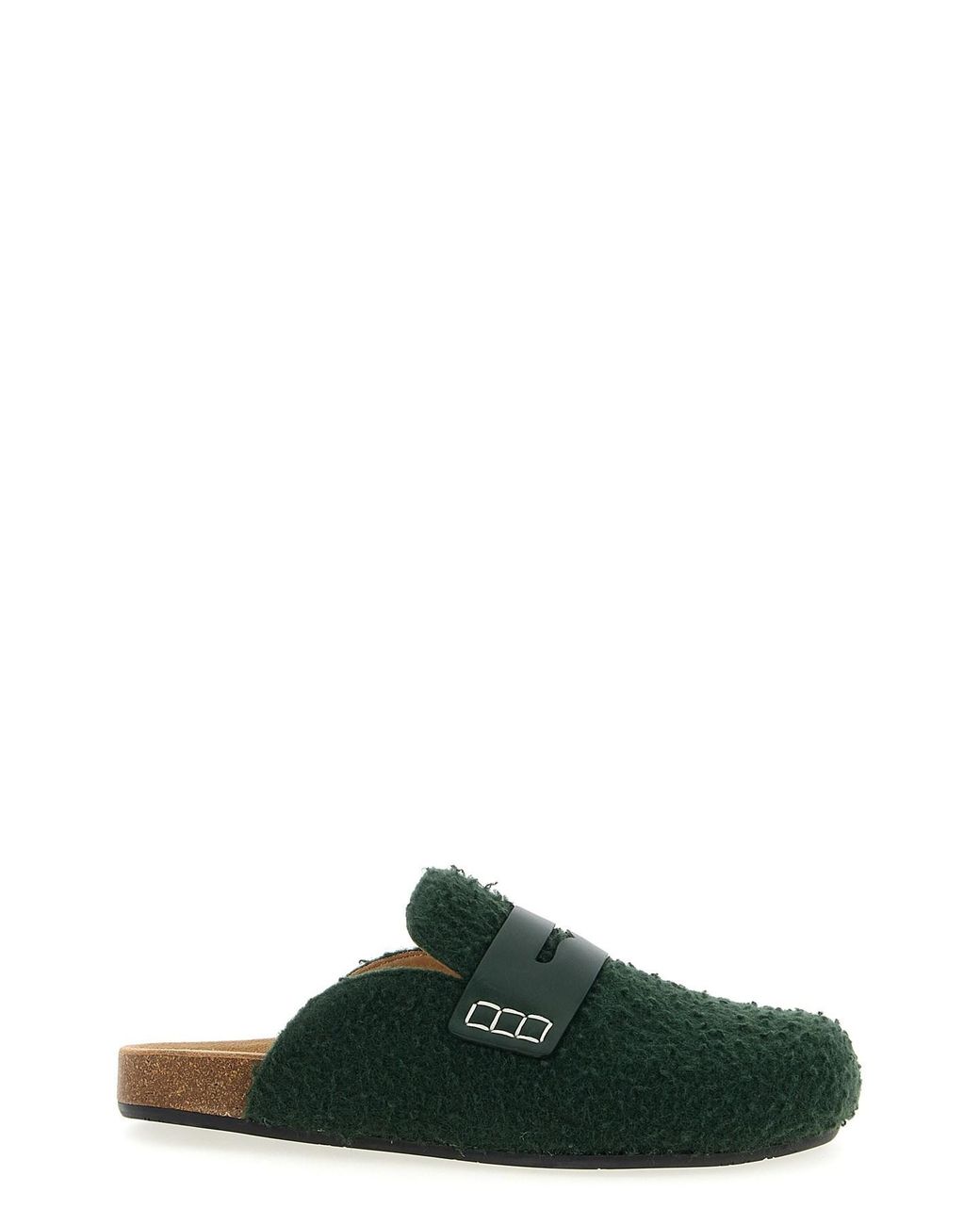 J.W. Anderson Green 'felt Loafer' Mules