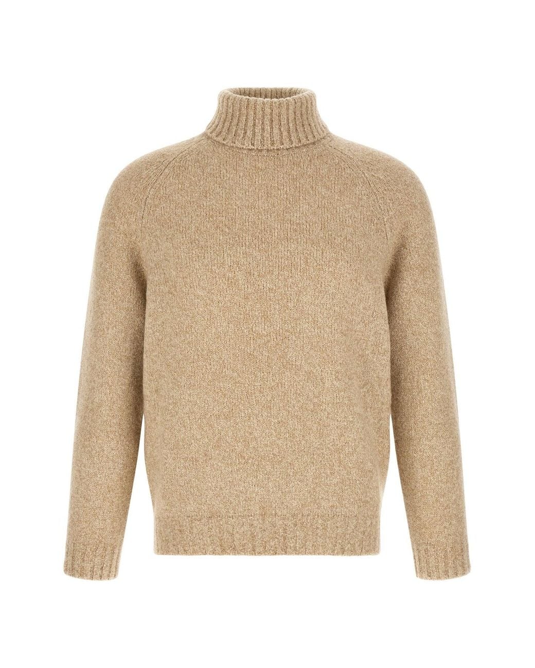 Brunello Cucinelli Natural Raglan-Sleeve Turtleneck Sweater for men